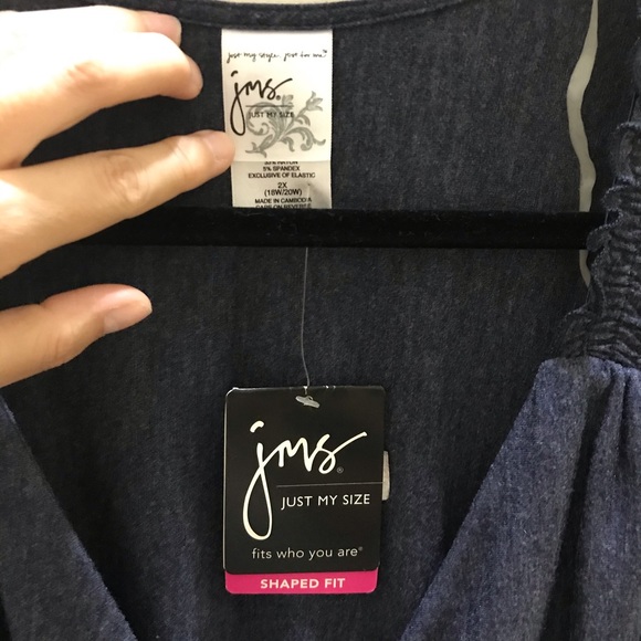 Just My Size JMS Smocked Dress Navy size 18/20 - Picture 5 of 14